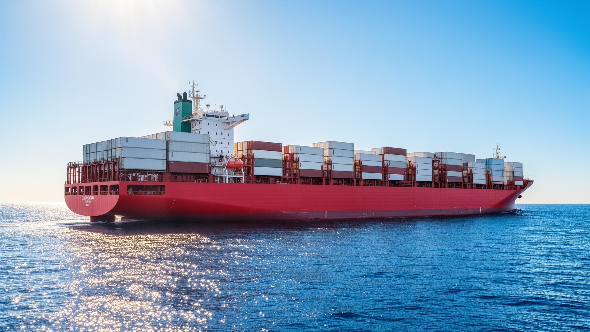 Container ship at sea